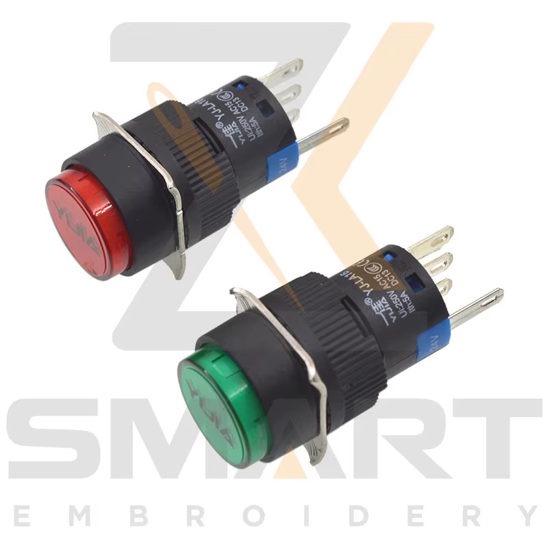 מחבר כפתור עם מנורת החזרה עצמית סינית מכונת חבילות EDH06-YJ-LA16G EDH06-YJ-LA16R